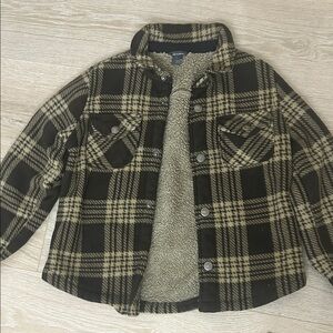 Eddie Bauer Plaid Kids Jacket with Sherpa Lining size 6/7